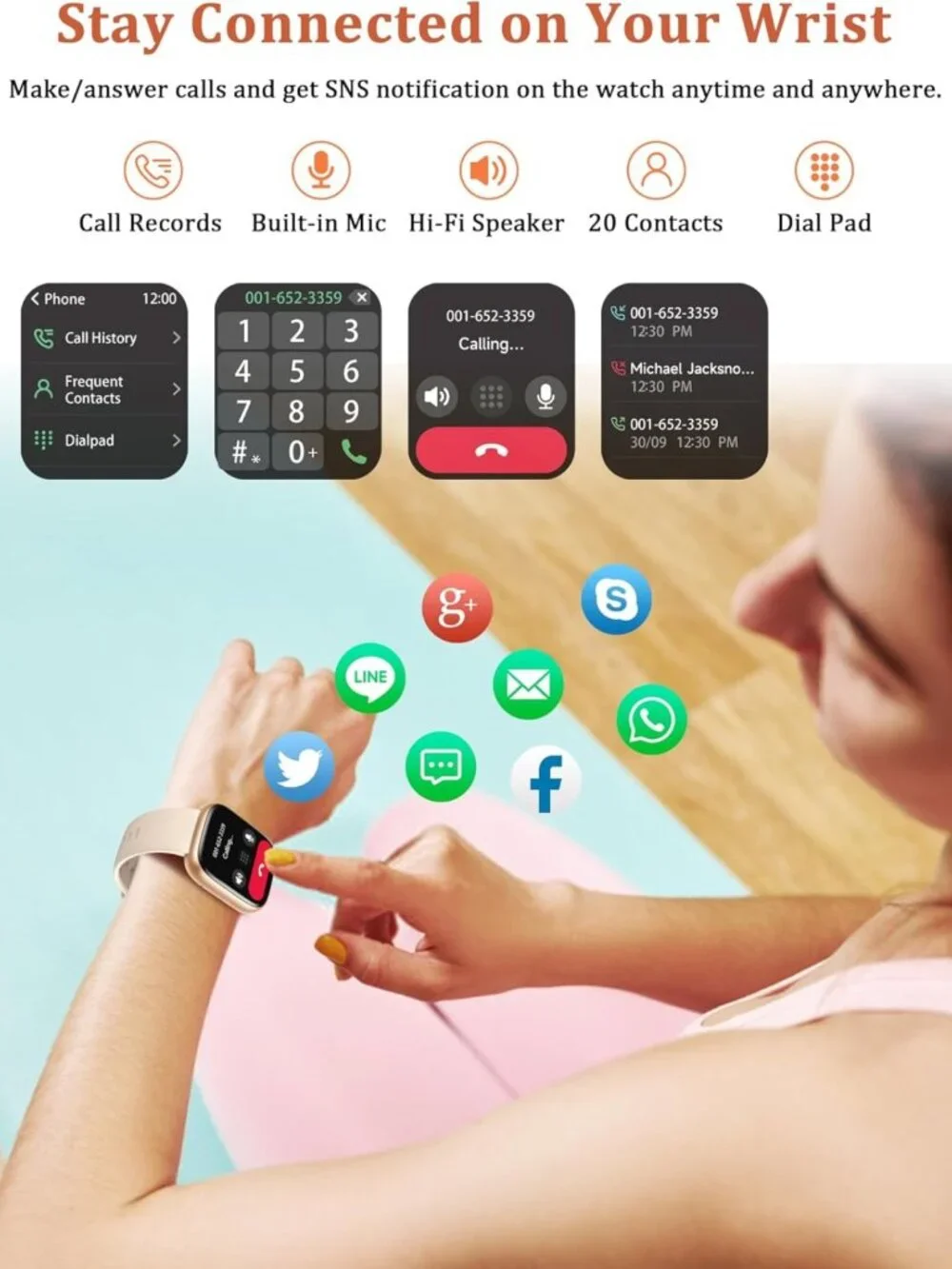 44mm Smartwatch with Alexa, Waterproof Fitness Tracker, Heart Rate & Sleep